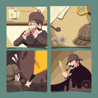 Detective Content for Social Media Post vector