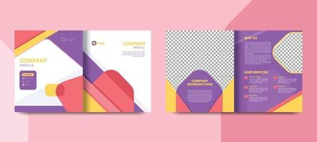 Minimalist Playful Color Creative Company Profile vector