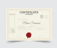 certificado modelo diseño con vector