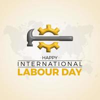 International labour day on 1st may. Happy labor day vector template for banner, greeting card, poster with background. 3D illustration. photo