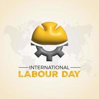 internacional labor día en Primero mayo. contento labor día vector modelo para bandera, saludo tarjeta, póster con antecedentes. 3d ilustración. foto