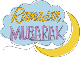 uno continuo línea dibujo de contento eid Alabama fitr Mubarak y Ramadán kareem concepto. islámico fiesta caligráfico diseño para imprimir, saludo tarjeta, bandera, póster. soltero línea dibujar diseño ilustración png