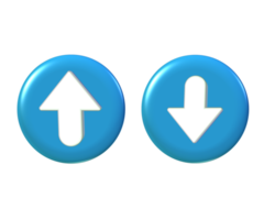 3D up and down mark sign icon light blue png