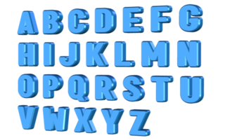 set of alphabet  light blue color png