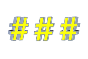 bündeln von hastag Zeichen Symbol 3d png