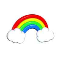 ilustração arco Iris e nuvem elemento png