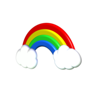 ilustracion arco iris y nube elemento png