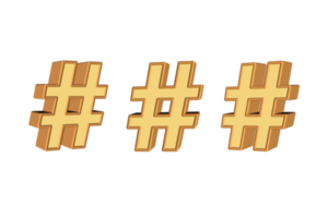 bündeln von hastag Zeichen Symbol 3d png