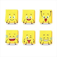 Cartoon character of sticky notes yellow with smile expression vector