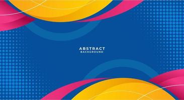 Curve yellow and pink with blue background vector