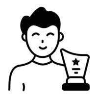 Trendy Player Trophy vector