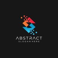 logo abstract S Letter Pixel Multiply Colorful Logo Design Template vector