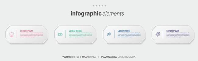 Vector infographic flat template circles for four label, diagram, graph, presentation. Business concept with 4 options. For content, flowchart, steps, timeline, workflow, marketing. EPS10