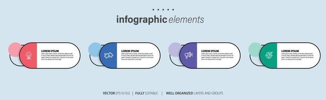 moderno infografía modelo con 4 4 pasos. negocio circulo modelo con opciones para folleto, diagrama, flujo de trabajo, línea de tiempo, web diseño. vector eps 10