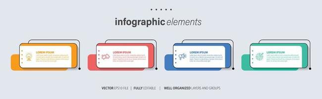 Presentation business infographic template with 4 options. Vector illustration.