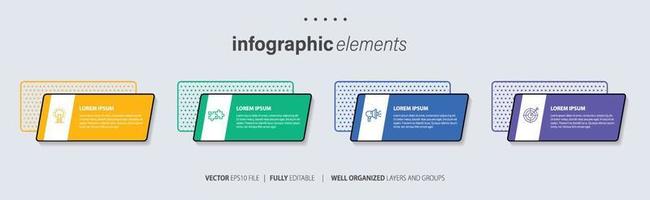 Business Infographic template design with numbers 4 options or steps. vector