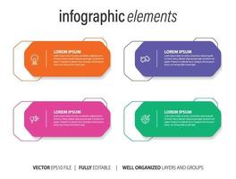 negocio infografía modelo diseño con números 4 4 opciones o pasos. vector