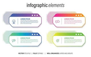 Business Infographic template design with numbers 4 options or steps. vector