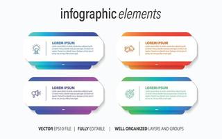 Business Infographic template design with numbers 4 options or steps. vector