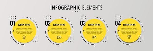 visualización de datos comerciales. diagrama del proceso. elementos abstractos de gráfico, diagrama con pasos, opciones, partes o procesos. plantilla de negocio vectorial para presentación. concepto creativo para infografía. vector