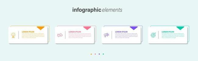 plantilla de diseño infográfico vectorial con 4 opciones o pasos vector