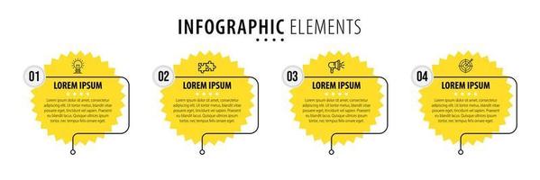 plantilla de diseño infográfico vectorial con 4 opciones o pasos vector