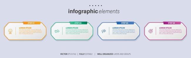 vector infografía plano modelo círculos para cuatro etiqueta, diagrama, grafico, presentación. negocio concepto con 4 4 opciones para contenido, diagrama de flujo, pasos, línea de tiempo, flujo de trabajo, marketing. eps10