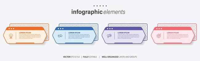 negocio infografía elemento con 4 4 opciones, pasos, número vector modelo diseño