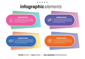 Concept of 4 successive steps of progressive business development. Simple infographic design template. Abstract vector illustration.