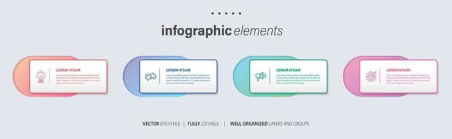 Presentation business infographic template with 4 options. Vector illustration.