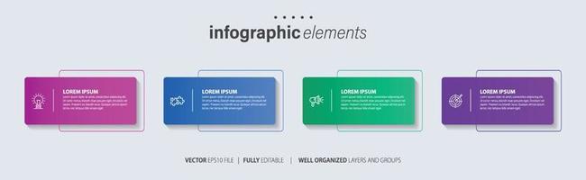 Presentation business infographic template with 4 options. Vector illustration.