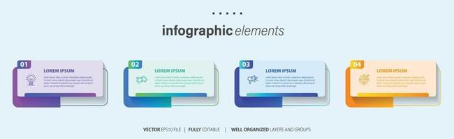 Business Infographic template design with numbers 4 options or steps. vector