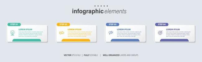 Presentation business infographic template with 4 options. Vector illustration.