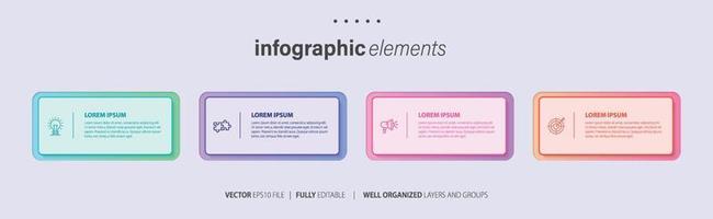 Business Infographic template design with numbers 4 options or steps. vector