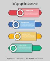 Four numbered rectangular frames placed in horizontal row. Concept of 4 stages of marketing strategy. Modern flat infographic design template. Simple vector illustration for business presentation