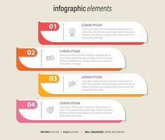 Infographics design vector and marketing icons can be used for workflow layout, diagram, annual report, web design. Business concept with 4 options, steps or processes.