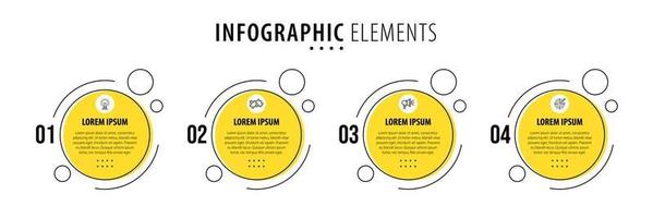 Vector Infographic label design template with icons and 4 options or steps. Can be used for process diagram, presentations, workflow layout, banner, flow chart, info graph.