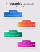 Business infographic elements template design with icons and 4 options or steps. Vector illustration.