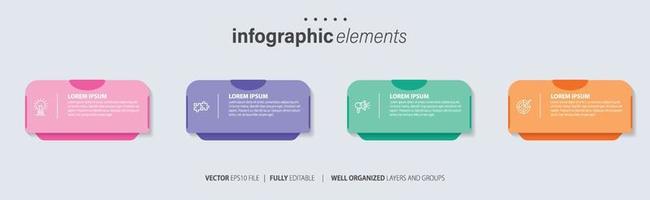 Presentation business infographic template with 4 options. Vector illustration.