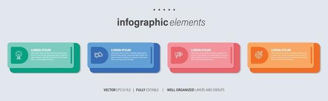 Presentation business infographic template with 4 options. Vector illustration.