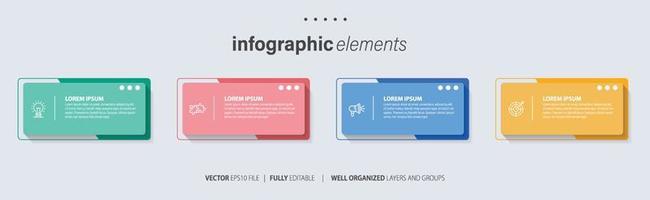 Presentation business infographic template with 4 options. Vector illustration.