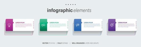 Presentation business infographic template with 4 options. Vector illustration.