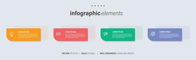 Business Infographic template design with numbers 4 options or steps. vector