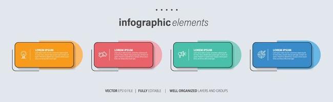 Presentation business infographic template with 4 options. Vector illustration.