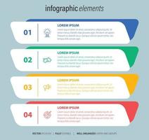 Four numbered rectangular frames placed in horizontal row. Concept of 4 stages of marketing strategy. Modern flat infographic design template. Simple vector illustration for business presentation