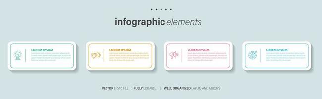 Business Infographic template design with numbers 4 options or steps. vector