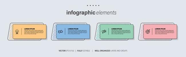 Business Infographic template design with numbers 4 options or steps. vector