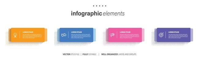 Presentation business infographic template with 4 options. Vector illustration.