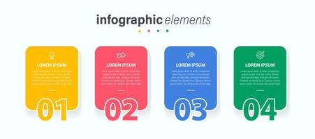 Vector Infographic label design template with icons and 4 options or steps. Can be used for process diagram, presentations, workflow layout, banner, flow chart, info graph.