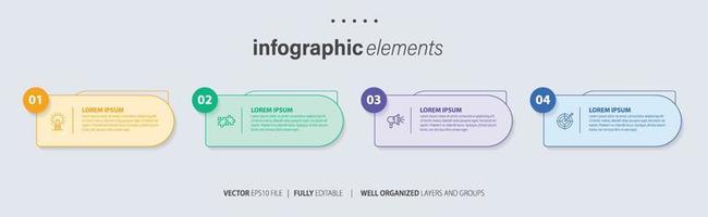 Presentation business infographic template with 4 options. Vector illustration.